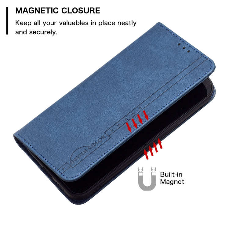 For Infinix Smart 6 Magnetic RFID Anti-Theft Leather Phone Case(Blue)