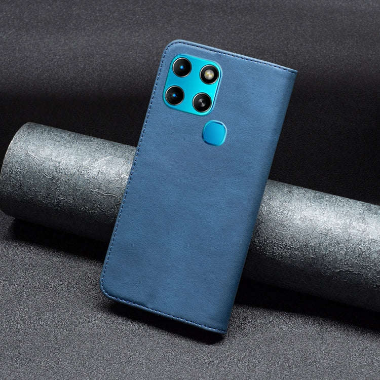 For Infinix Smart 6 Magnetic RFID Anti-Theft Leather Phone Case(Blue)