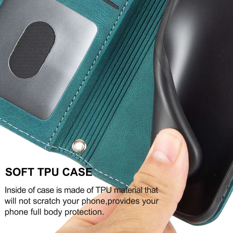 For Google Pixel 7 Embossed Striped Magnetic Buckle Horizontal Flip Phone Leather Case(Green)
