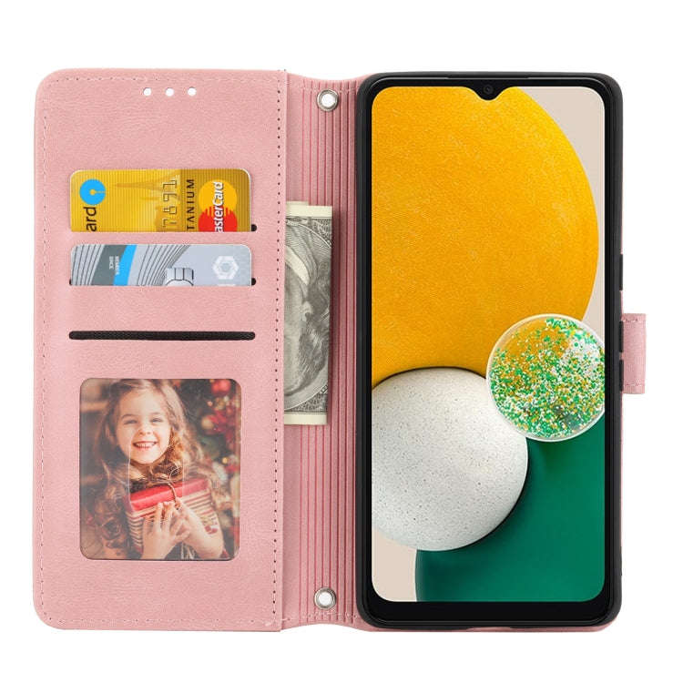 For Google Pixel 7 Pro Embossed Striped Magnetic Buckle Horizontal Flip Phone Leather Case(Pink)