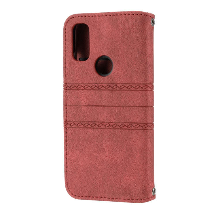 For Kyocera Android One S9 / Digno Sanga Edition Embossed Striped Magnetic Buckle Horizontal Flip...