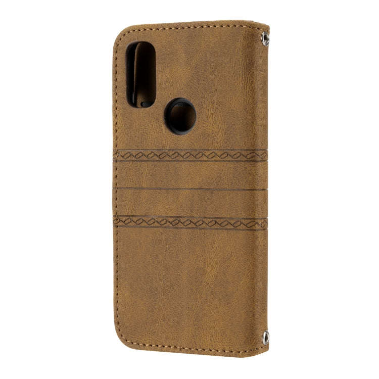 For Kyocera Android One S9 / Digno Sanga Edition Embossed Striped Magnetic Buckle Horizontal Flip...