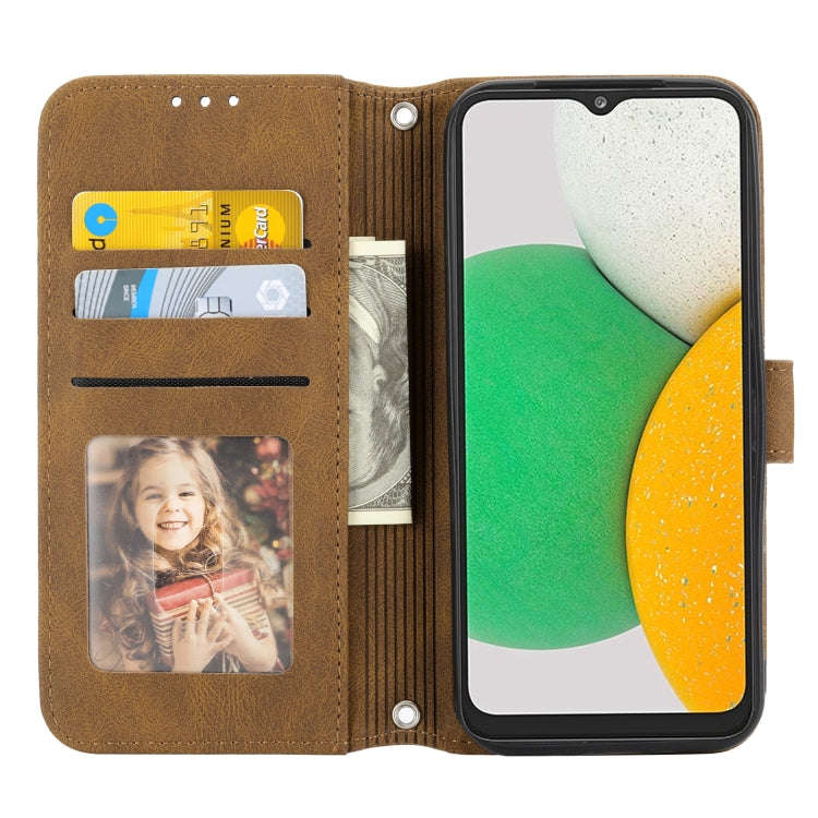 For Kyocera Android One S9 / Digno Sanga Edition Embossed Striped Magnetic Buckle Horizontal Flip...