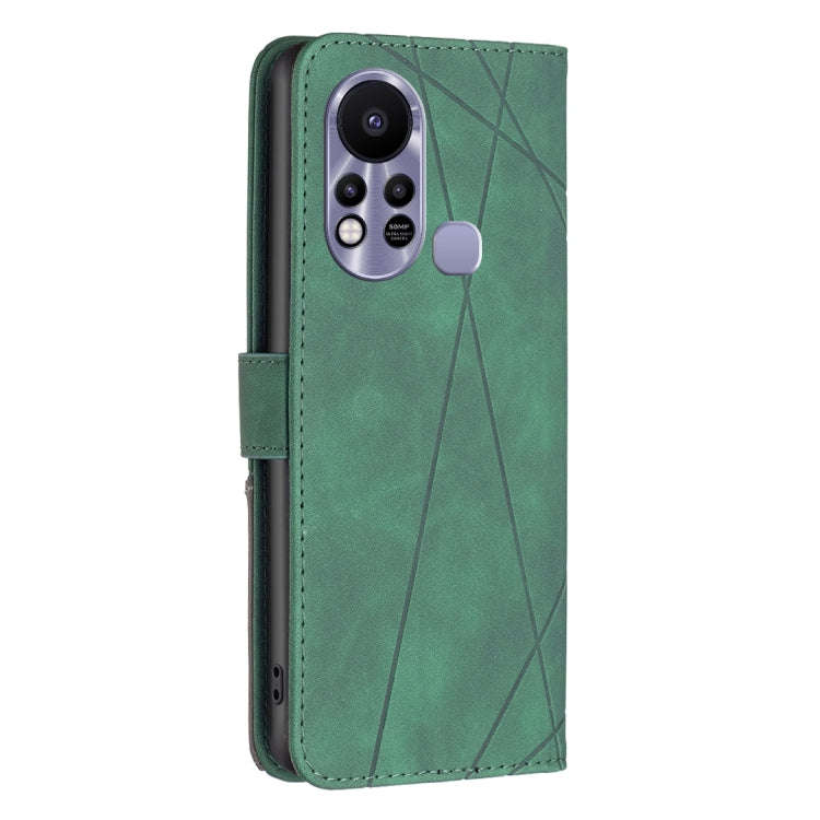 For Infinix Hot 11s NFC Magnetic Buckle Rhombus Texture Leather Phone Case(Green)