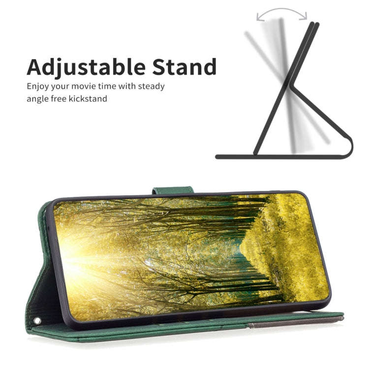 For Infinix Hot 11s NFC Magnetic Buckle Rhombus Texture Leather Phone Case(Green)