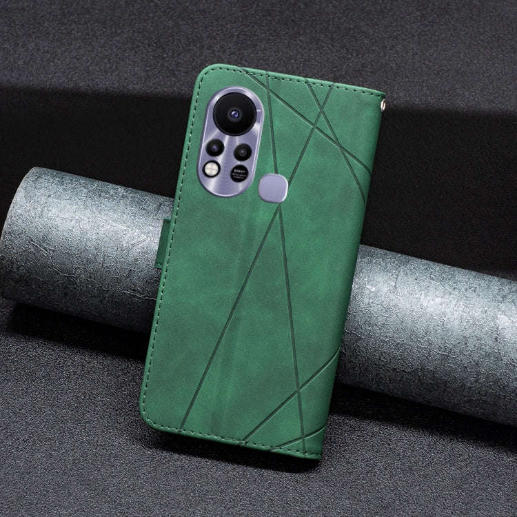 For Infinix Hot 11s NFC Magnetic Buckle Rhombus Texture Leather Phone Case(Green)