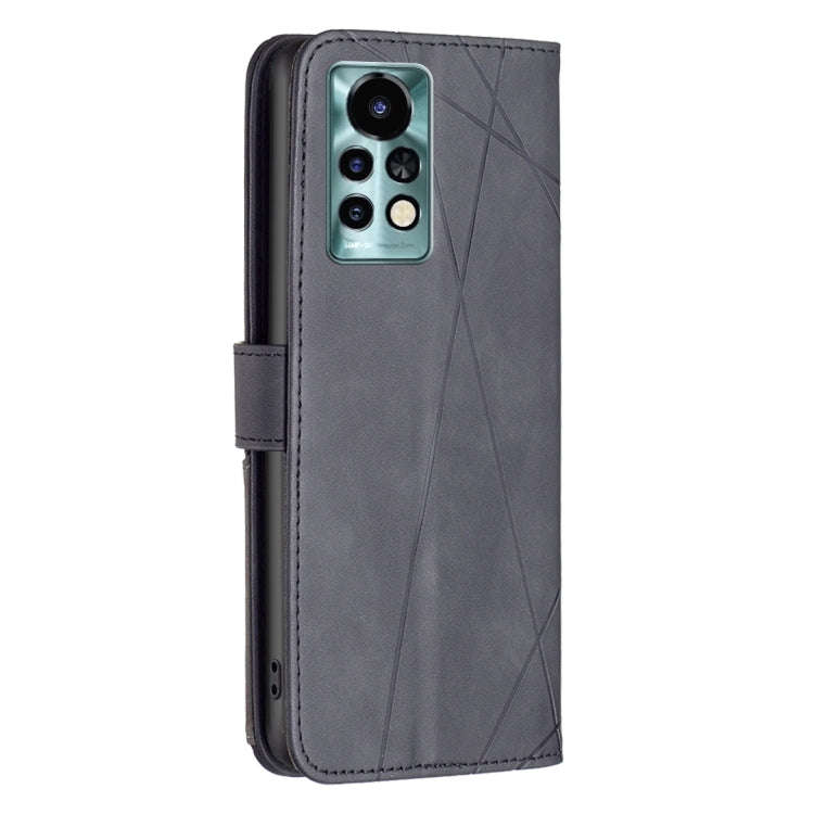 For Infinix Note 11 Pro Magnetic Buckle Rhombus Texture Leather Phone Case(Black)