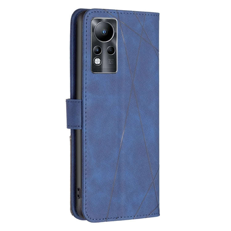 For Infinix Note 11 Magnetic Buckle Rhombus Texture Leather Phone Case(Blue)