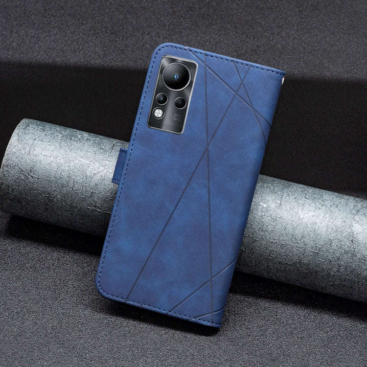 For Infinix Note 11 Magnetic Buckle Rhombus Texture Leather Phone Case(Blue)