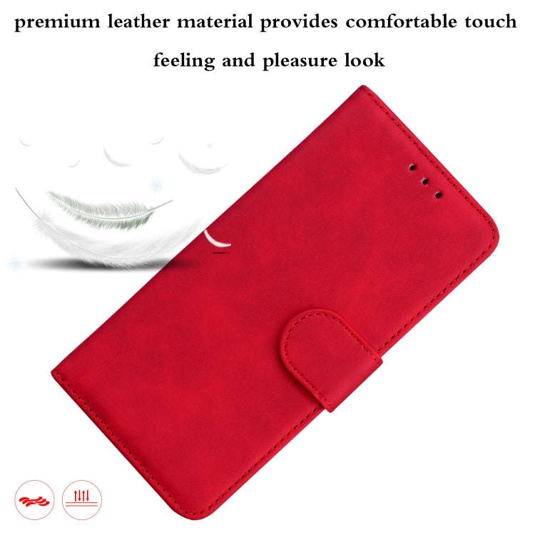 For Sony Xperia 1 IV Skin Feel Pure Color Flip Leather Phone Case(Red)