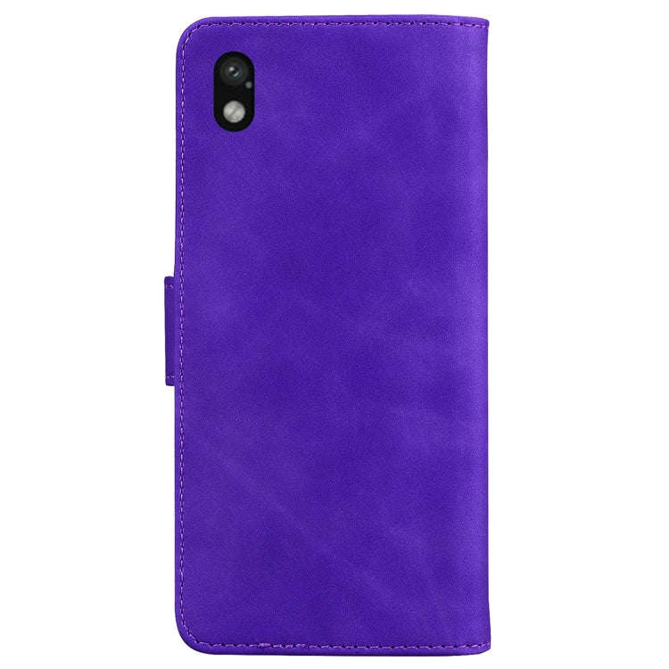 For Sony Xperia Ace III Skin Feel Pure Color Flip Leather Phone Case(Purple)