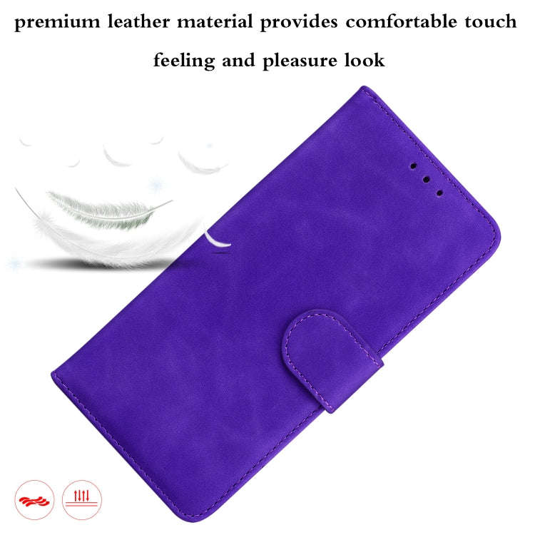 For Sony Xperia Ace III Skin Feel Pure Color Flip Leather Phone Case(Purple)