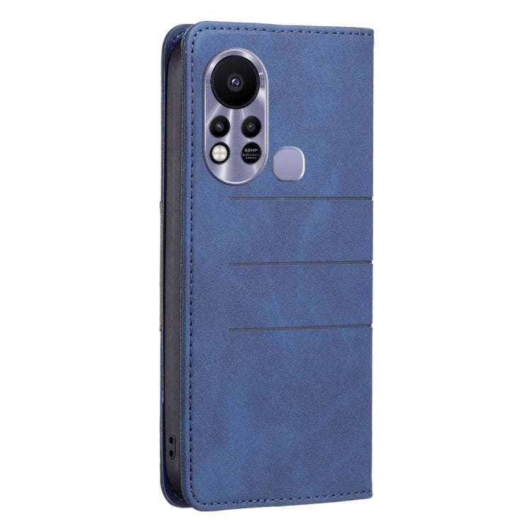 For Infinix Hot 11s NFC BF10 Color Block Magnetic Flip Leather Phone Case(Blue)