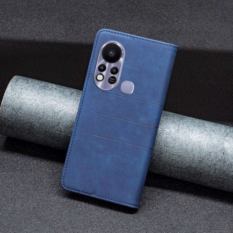 For Infinix Hot 11s NFC BF10 Color Block Magnetic Flip Leather Phone Case(Blue)