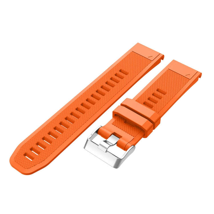 For Garmin Fenix 5 Silicone Watch Band(Orange)