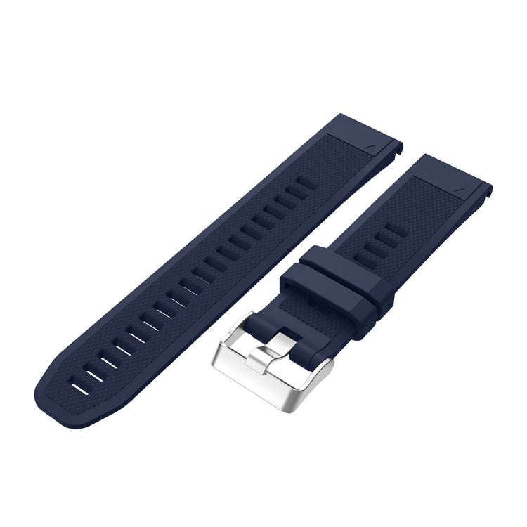 For Garmin Fenix 5 Silicone Watch Band(Navy Blue)