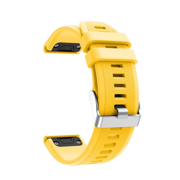 For Garmin Fenix 5 Silicone Watch Band(Yellow)