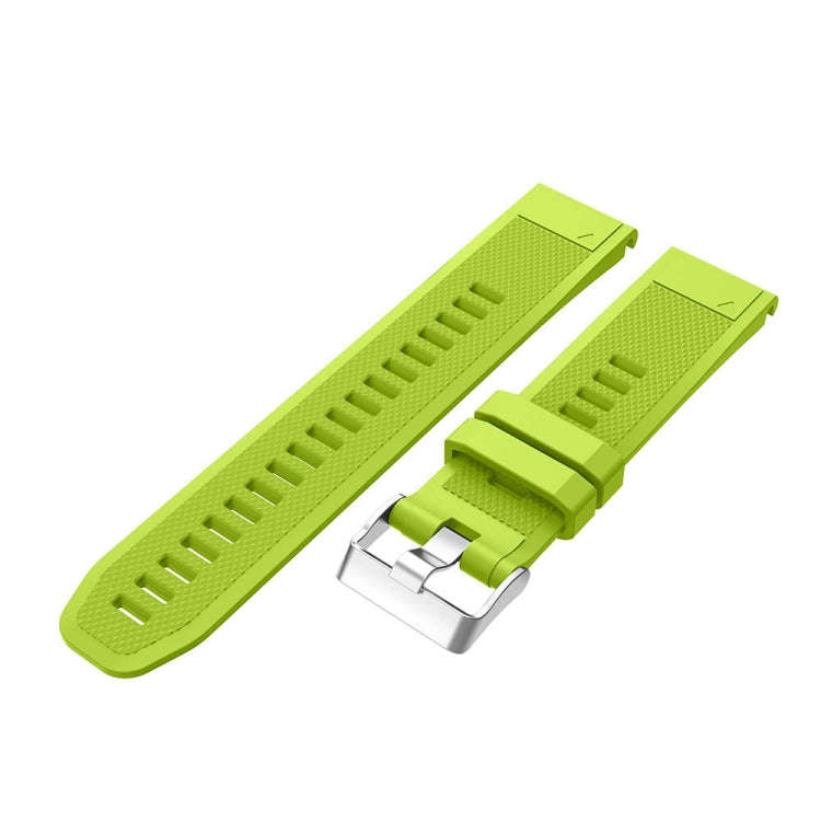 For Garmin Fenix 5 Silicone Watch Band(Lime)