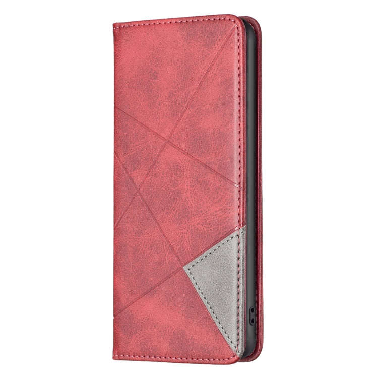 For Infinix Hot 11s NFC Rhombus Texture Magnetic Leather Phone Case(Red)