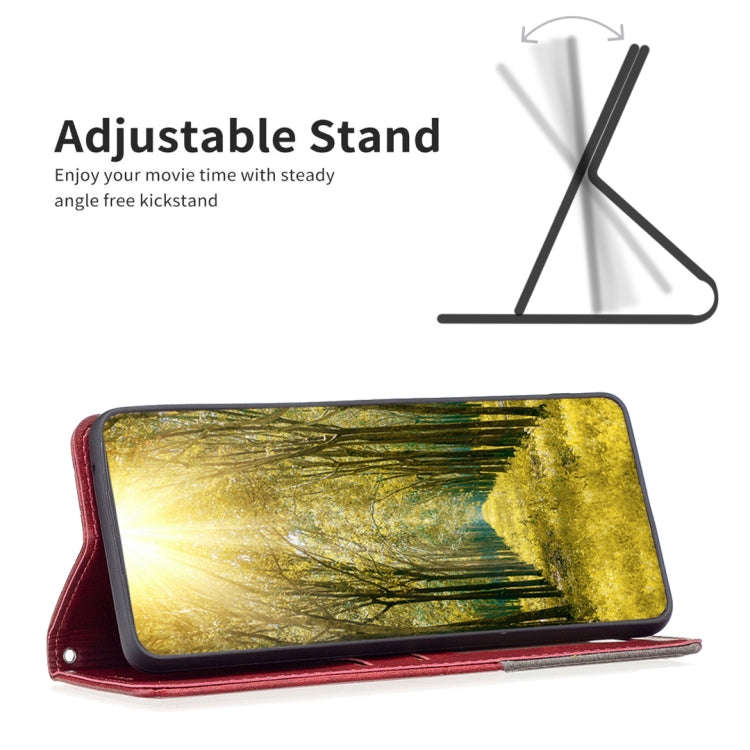 For Infinix Hot 11s NFC Rhombus Texture Magnetic Leather Phone Case(Red)