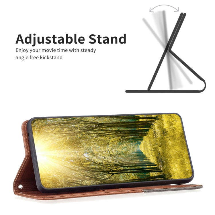 For Infinix Note 11 Rhombus Texture Magnetic Leather Phone Case(Brown)