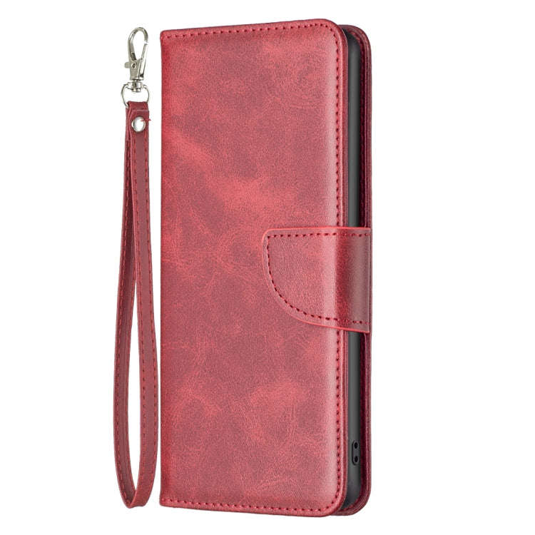 For Infinix Hot 11s NFC Lambskin Texture Pure Color Flip Leather Phone Case(Red)