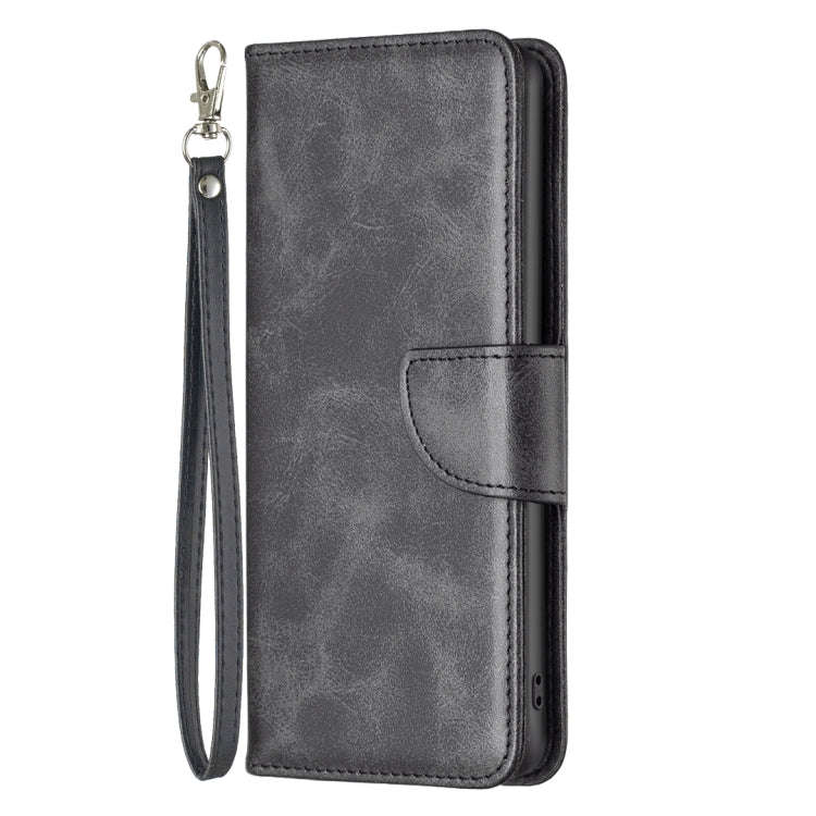 For Infinix Smart 6 Lambskin Texture Pure Color Flip Leather Phone Case(Black)