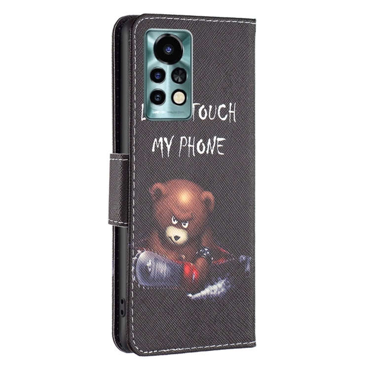 For Infinix Note 11 Pro Colored Drawing Pattern Leather Phone Case(Bear)