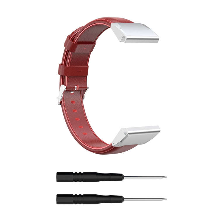 For Garmin Fenix 6X / Fenix 7X Quick Release Oil wax Calfskin Leather Watch Band(Red)