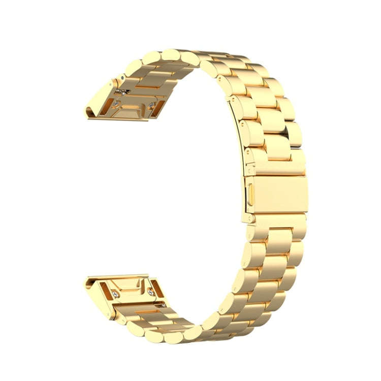 For Garmin Fenix 5 Stainless Steel Watch Band(Golden)