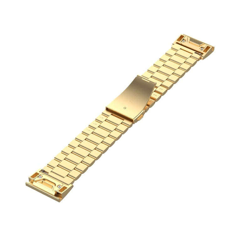 For Garmin Fenix 5 Stainless Steel Watch Band(Golden)
