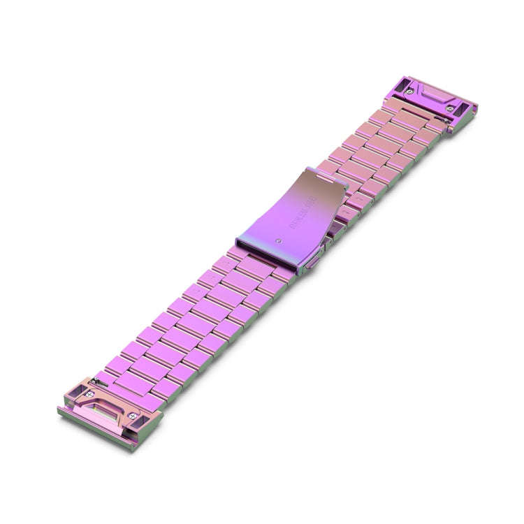 For Garmin Fenix 5 Stainless Steel Watch Band(Colorful)