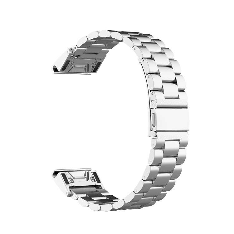 For Garmin Fenix 5 Stainless Steel Watch Band(Silver)