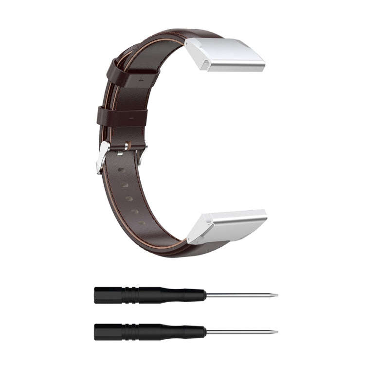 For Garmin Fenix 6 / Fenix 7 Quick Release Oil wax Calfskin Leather Watch Band(Coffee)
