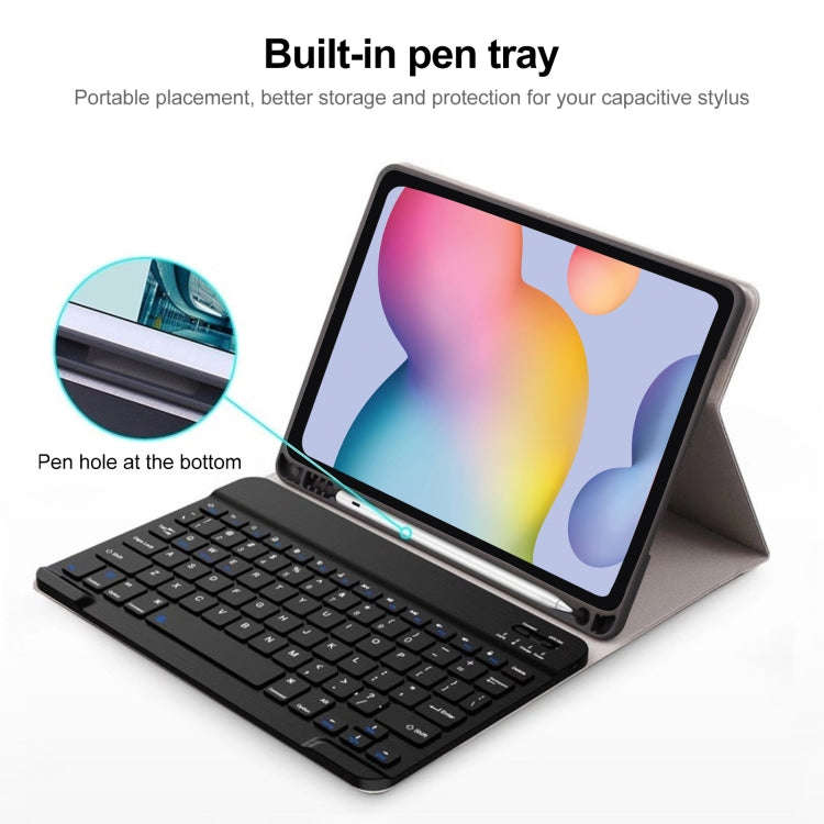 Square Cap Bluetooth Keyboard Leather Case with Pen Slot for Samsung Galaxy Tab S6 Lite(Green)