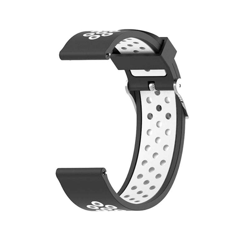 For Garmin Forerunner 245 Two-tone Strap(Black +  White)