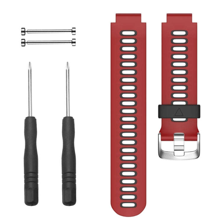 For Garmin Forerunner 735 XT Two-tone Silicone Watch Band(Red + Black)