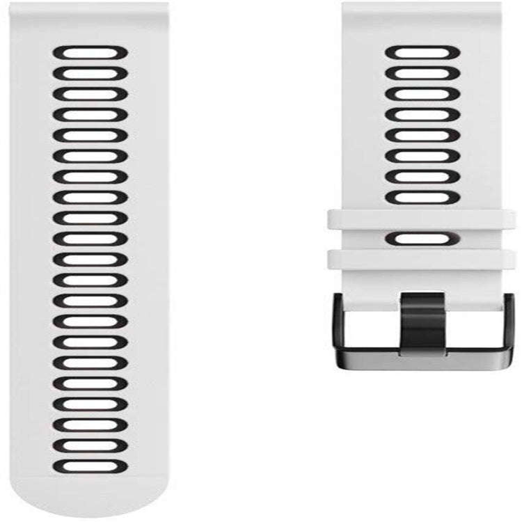 For Garmin Forerunner 245 Two-tone Silicone Watch Band(White + Black)