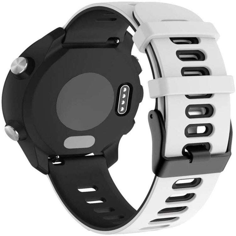 For Garmin Forerunner 245 Two-tone Silicone Watch Band(White + Black)