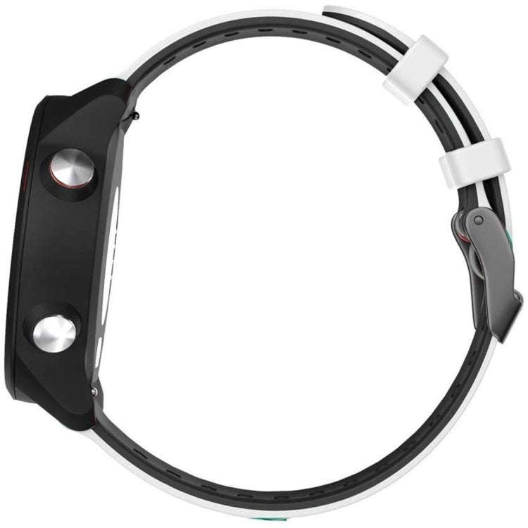 For Garmin Forerunner 245 Two-tone Silicone Watch Band(White + Black)