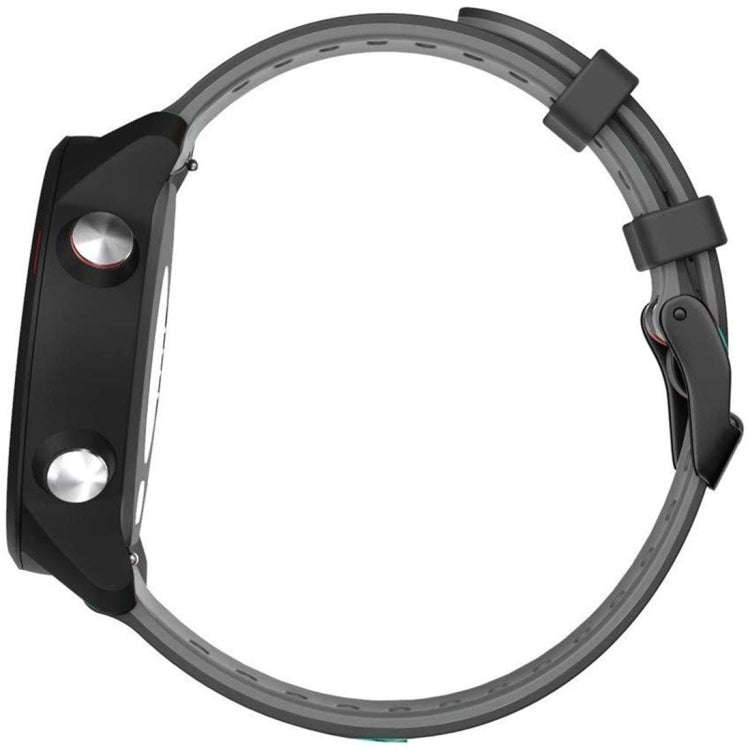 For Garmin Forerunner 245 Two-tone Silicone Watch Band(Black + Grey)