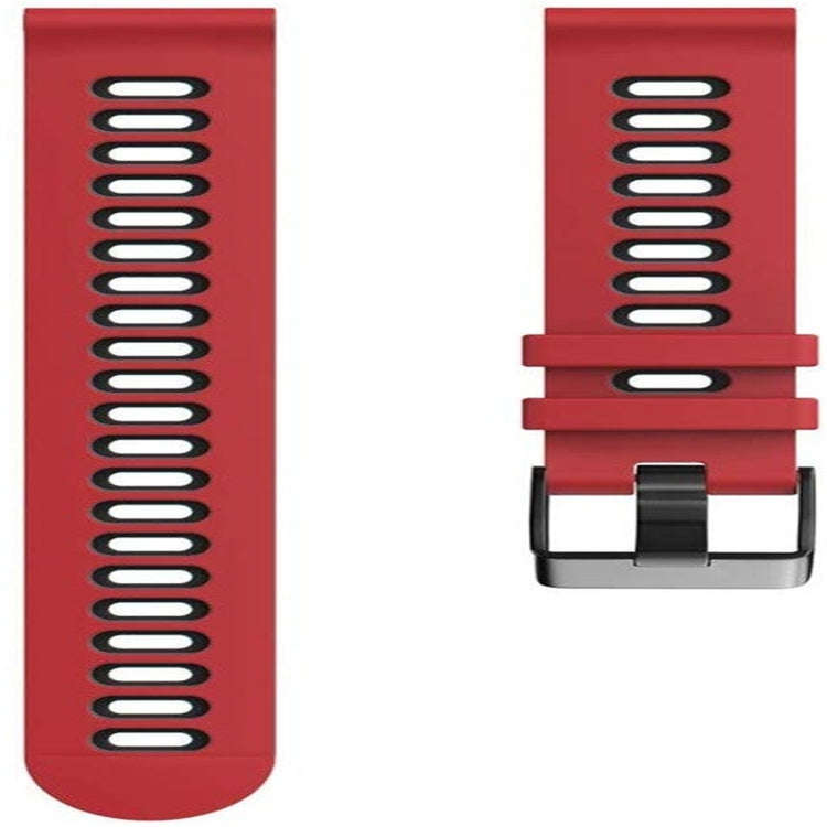 For Garmin Forerunner 245 Two-tone Silicone Watch Band(Red + Black)