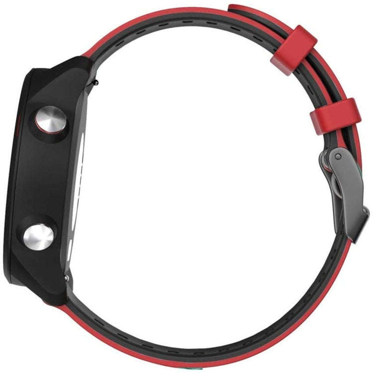 For Garmin Forerunner 245 Two-tone Silicone Watch Band(Red + Black)