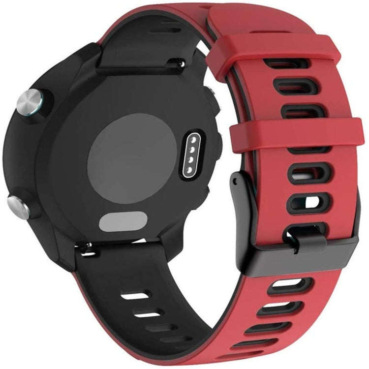 For Garmin Forerunner 245 Two-tone Silicone Watch Band(Red + Black)