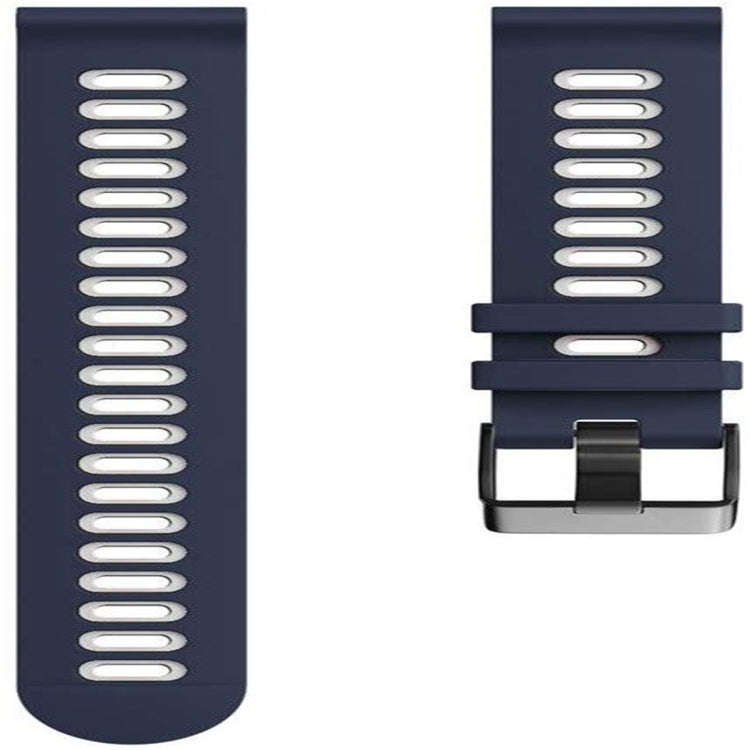 For Garmin Forerunner 245 Two-tone Silicone Watch Band(Blue + White)