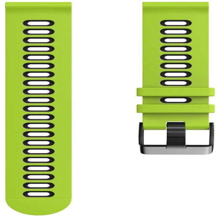 For Garmin Forerunner 245 Two-tone Silicone Watch Band(Lime + Black)