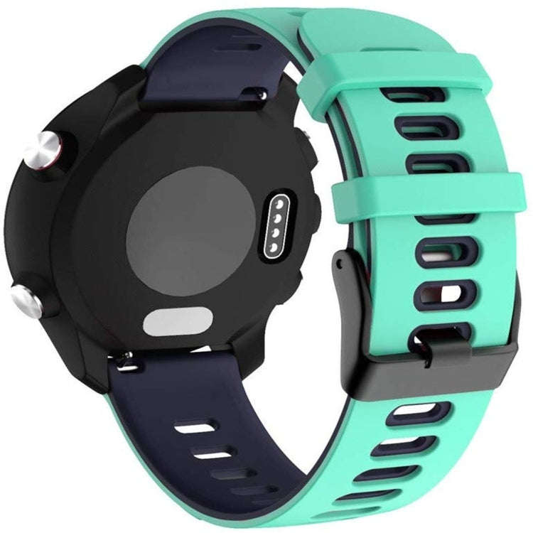 For Garmin Forerunner 245 Two-tone Silicone Watch Band(Duck + Blue)