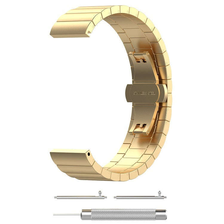 For Garmin Forerunner 245 Stainless Steel Watch Band & Butterfly Buckle(Golden)