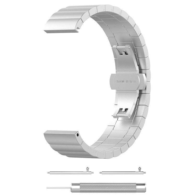 For Garmin Forerunner 245 Stainless Steel Watch Band & Butterfly Buckle(Silver)