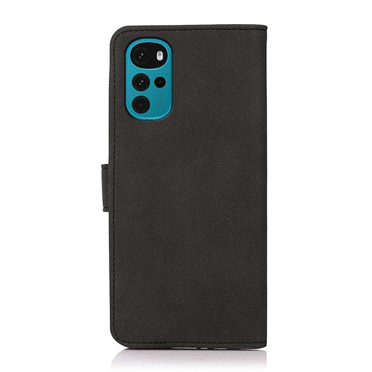 For Motorola Moto G22 KHAZNEH Matte Texture Leather Phone Case(Black)